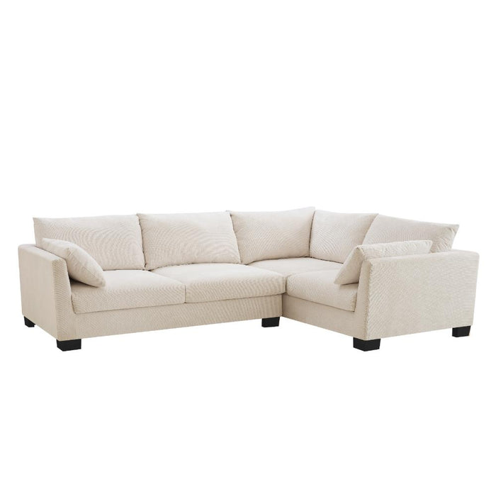 Renfrew Right-Hand Facing Corner Sofa With Footstool, Cream Linen