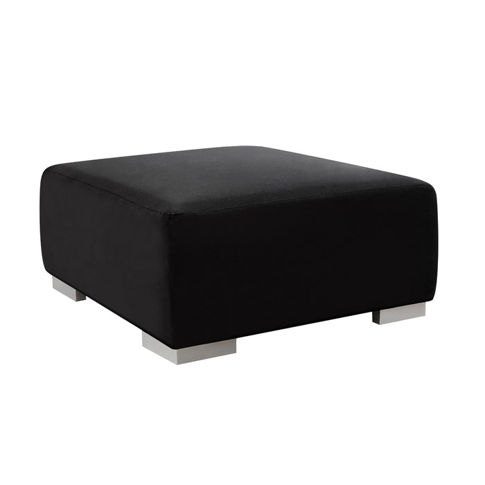 Birkdale Footstool, Black Velvet