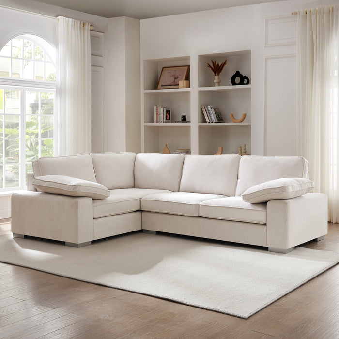 Birkdale Left-Hand Facing Corner Sofa, Cream Linen