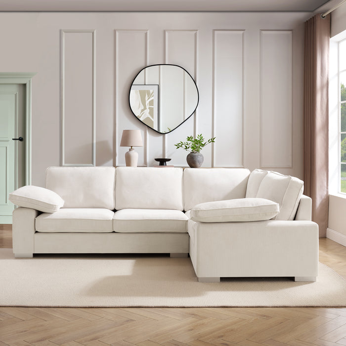 Birkdale Right-Hand Facing Corner Sofa, Cream Linen