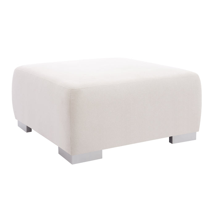 Birkdale Footstool, Cream Linen