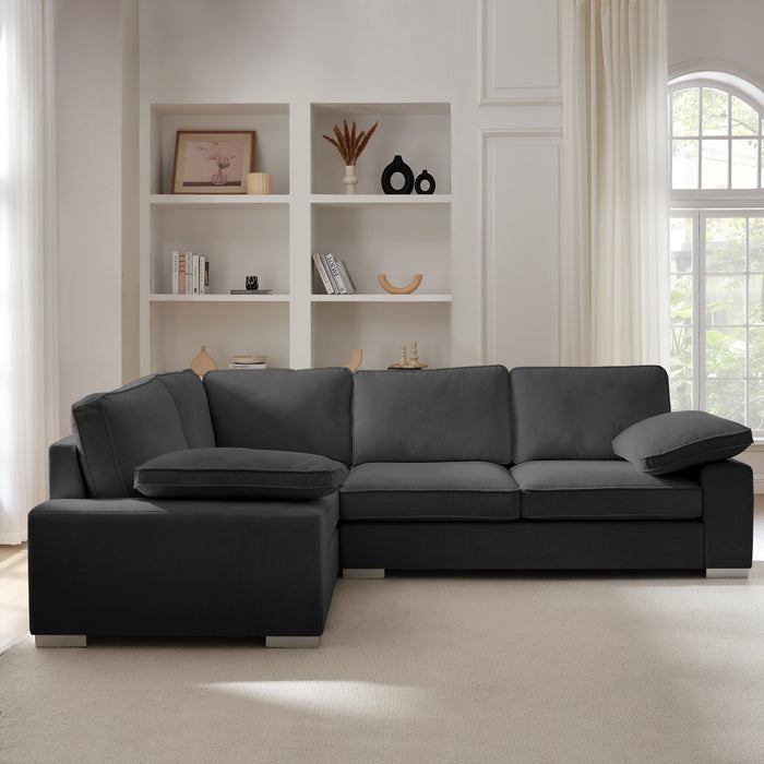 Birkdale Left-Hand Facing Corner Sofa, Charcoal Linen