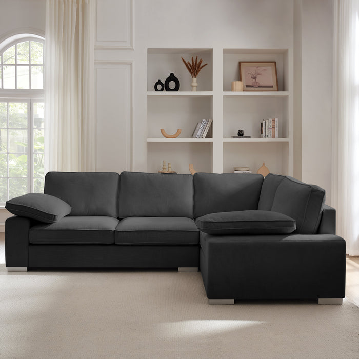 Birkdale Right-Hand Facing Corner Sofa, Charcoal Linen