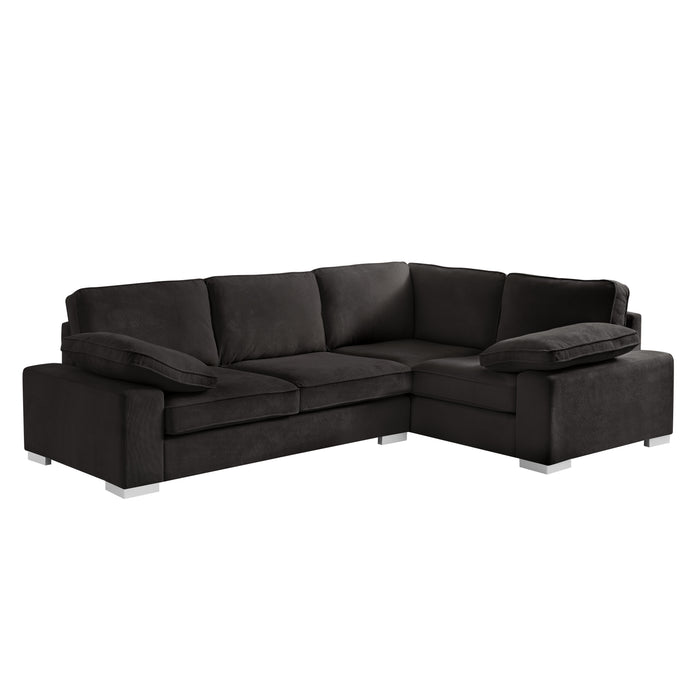 Birkdale Left-Hand Facing Corner Sofa With Footstool, Charcoal Linen