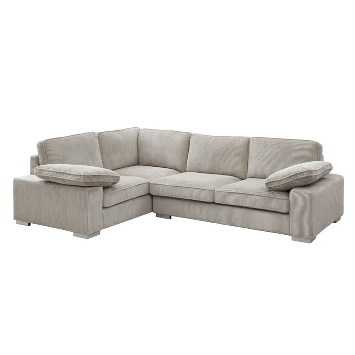 Birkdale Left-Hand Facing Corner Sofa With Footstool, Mocha Cord