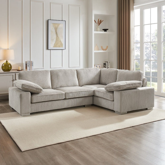 Birkdale Right-Hand Facing Corner Sofa, Mocha Cord