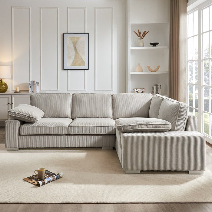 Birkdale Right-Hand Facing Corner Sofa, Mocha Cord