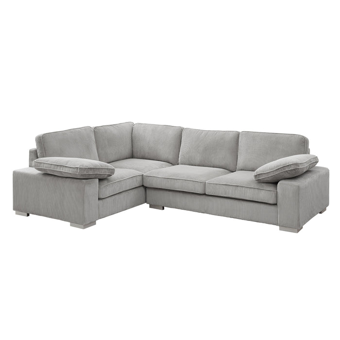 Birkdale Left-Hand Facing Corner Sofa, Light Grey Cord