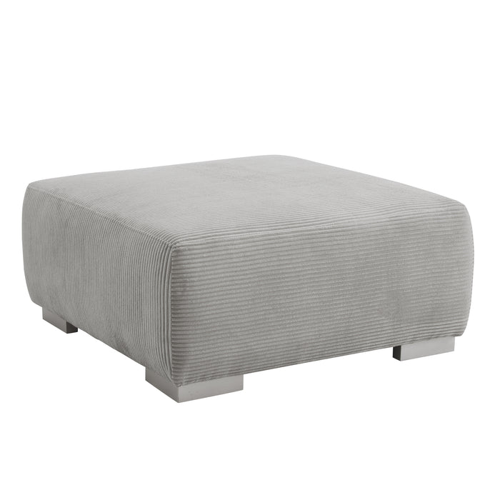 Birkdale Right-Hand Facing Corner Sofa With Footstool, Light Grey Cord