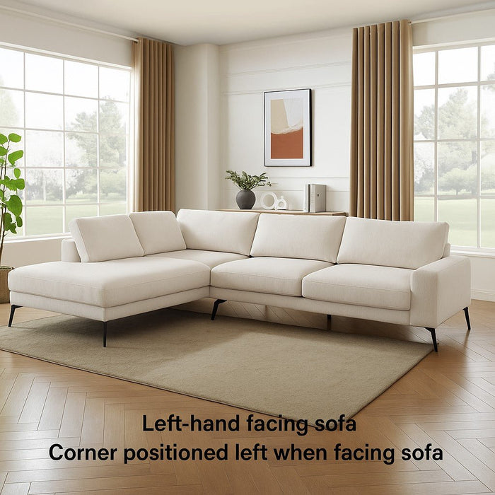 Palmer Left-Hand Facing Corner Sofa, Cream Linen