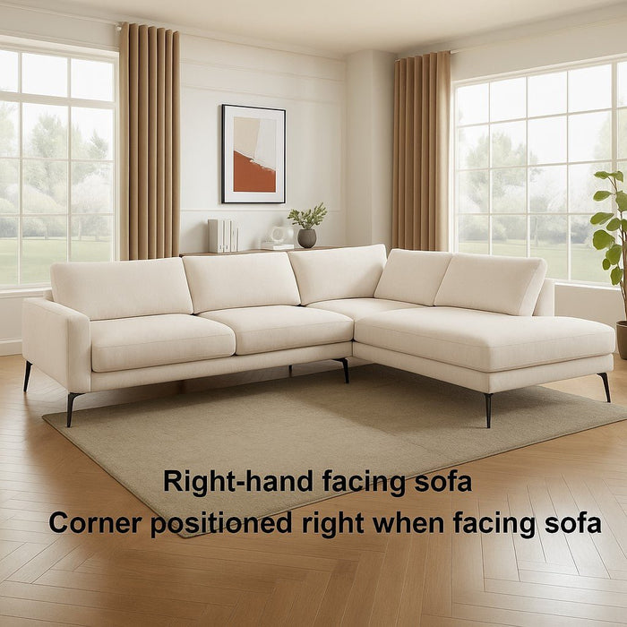 Palmer Right-Hand Facing Corner Sofa, Cream Linen
