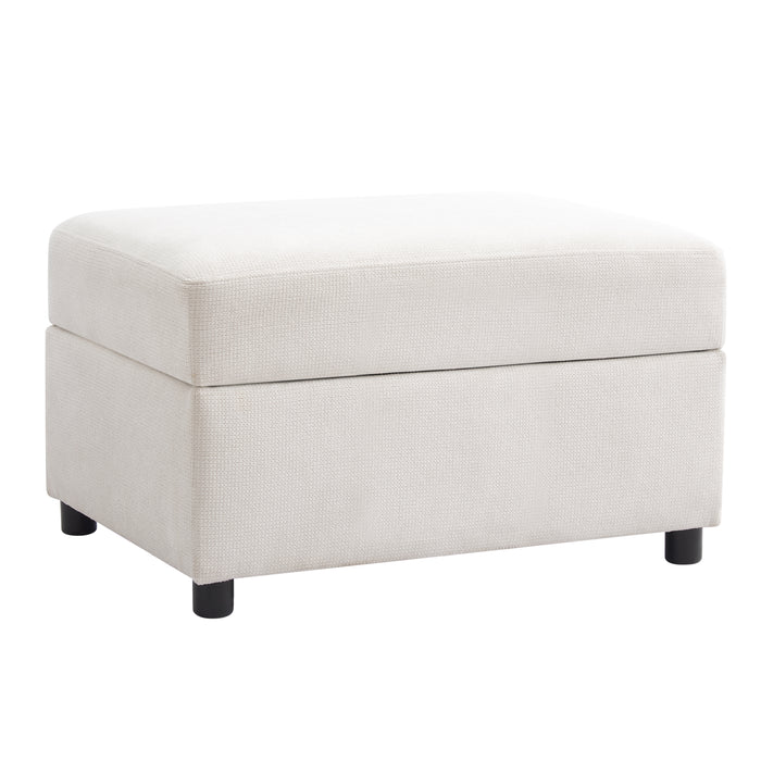 Palmer Storage Footstool, Cream Linen