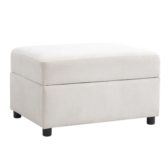 Palmer Left-Hand Facing Corner Sofa With Footstool, Cream Linen