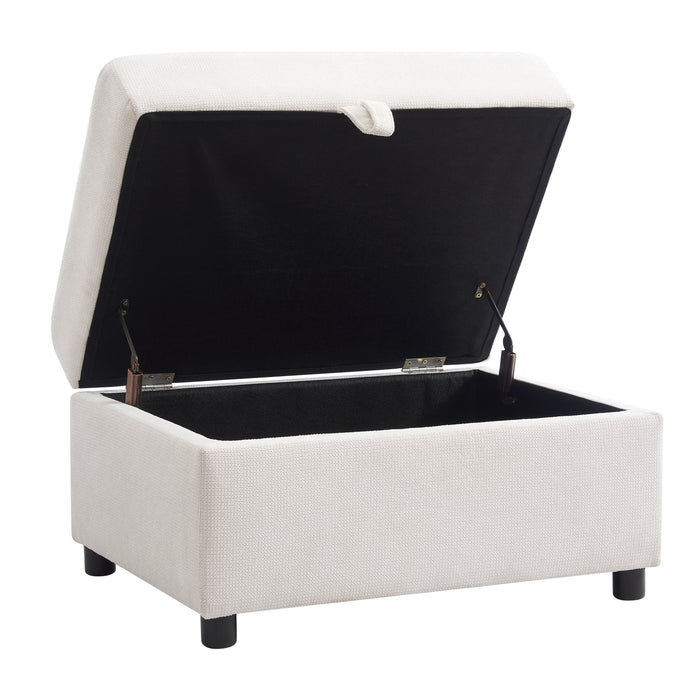 Palmer Right-Hand Facing Corner Sofa With Footstool, Cream Linen