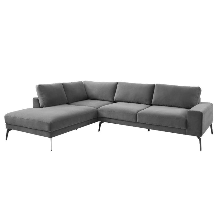 Palmer Left-Hand Facing Corner Sofa, Dark Grey Velvet