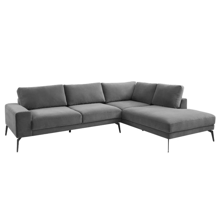 Palmer Right-Hand Facing Corner Sofa, Dark Grey Velvet