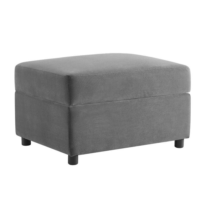 Palmer Right-Hand Facing Corner Sofa With Footstool, Dark Grey Velvet
