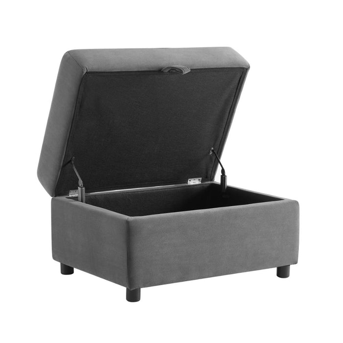 Palmer Right-Hand Facing Corner Sofa With Footstool, Dark Grey Velvet