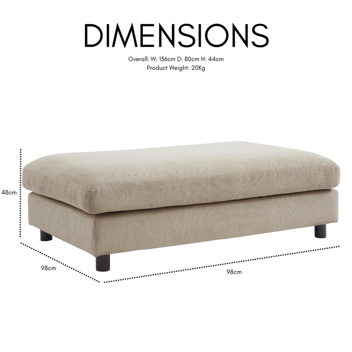 Fenwick Right-Hand Corner Sofa With Footstool, Beige Linen