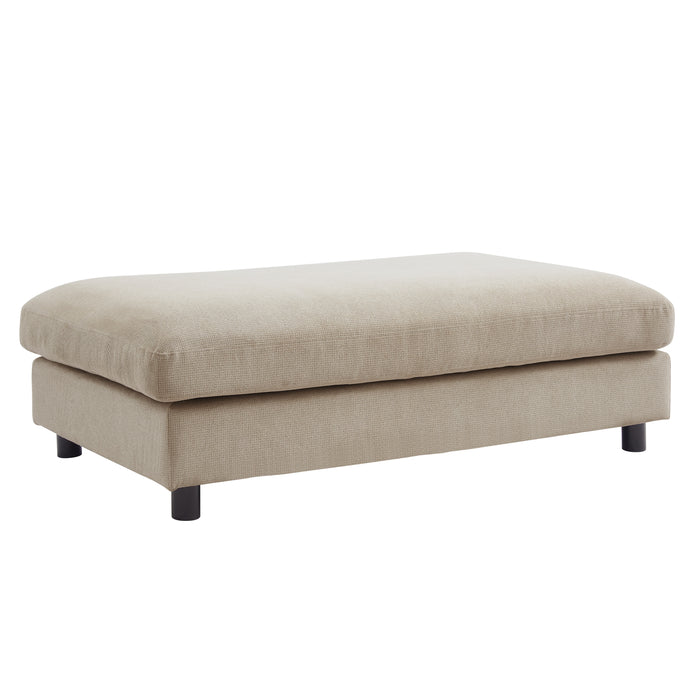 Fenwick Footstool, Beige Linen