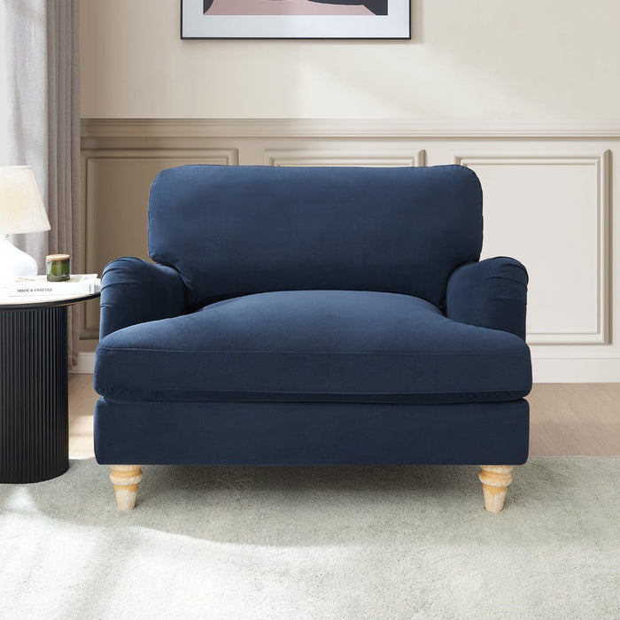 Oxford Loveseat, Navy Blue Velvet