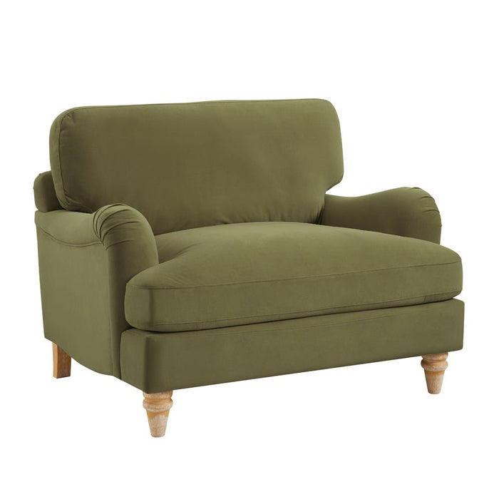 Oxford Loveseat, Olive Green Velvet