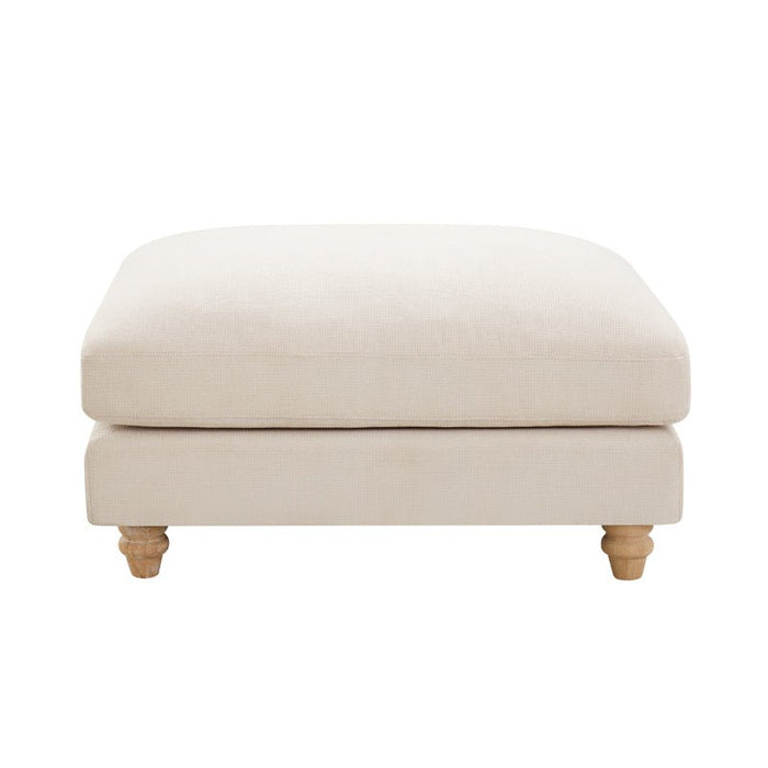 Oxford Loveseat with Footstool, Ivory Linen
