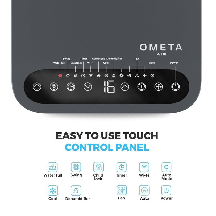 Ometa Air Conditioner AC Unit 7000BTU Grade B, Space Grey