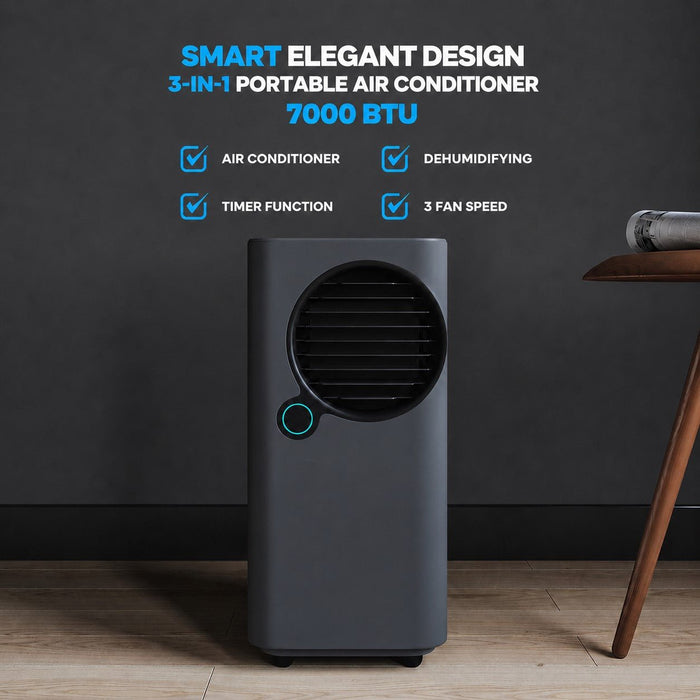 Ometa Air Conditioner AC Unit 7000BTU Grade B, Space Grey