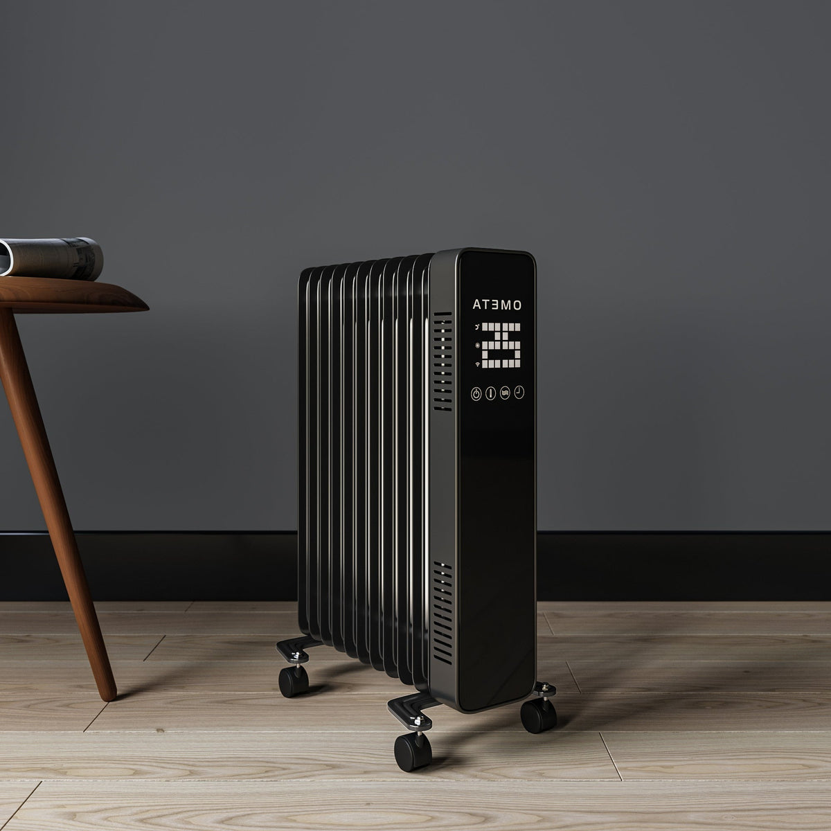 Ometa Smart Oil Filled Radiator 2500W - Black | Home Detail
