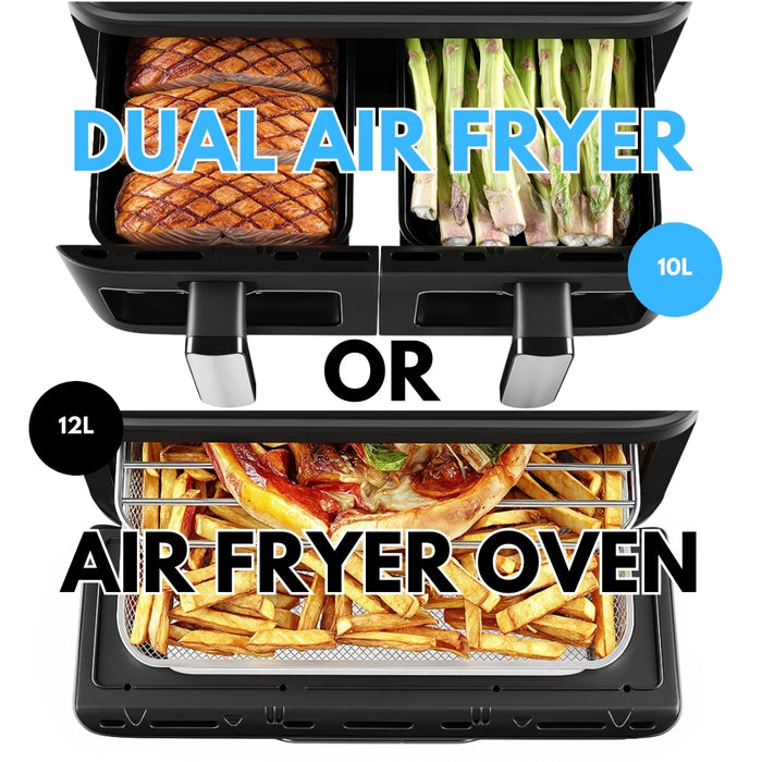 Ometa AirCombo 12L Dual Air Fryer & Oven Combo, Black