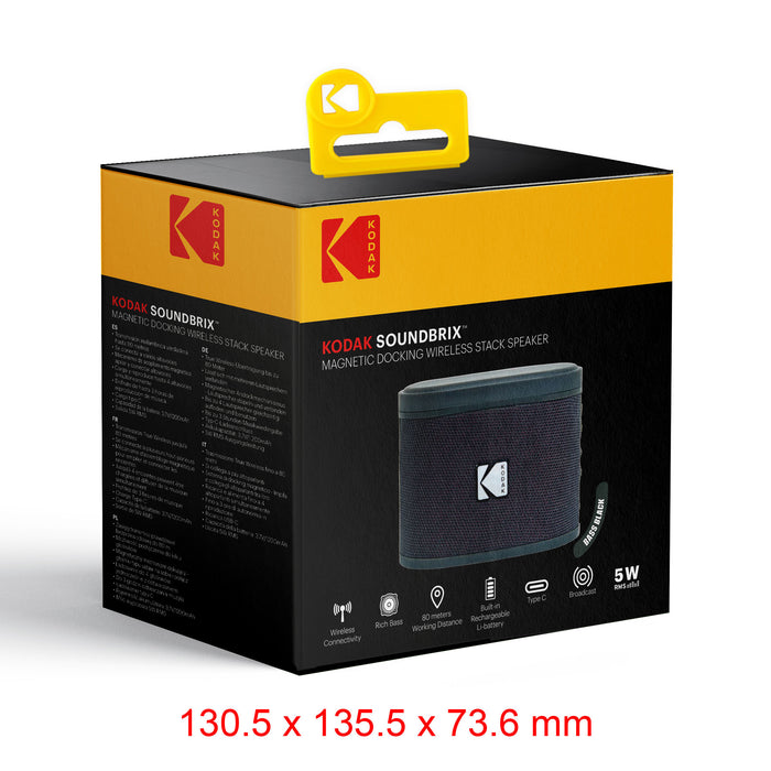 Kodak SoundBrix Multi-Room Wireless Speaker, 1PC Bass Black