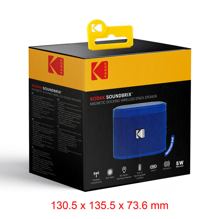 Kodak SoundBrix Multi-Room Wireless Speaker, 1PC Backstage Blue