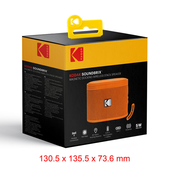 Kodak SoundBrix Multi-Room Wireless Speaker, 1PC Overload Orange