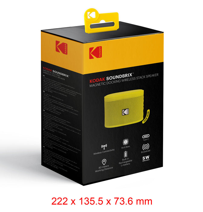 Kodak SoundBrix Multi-Room Wireless Speakers, 2PC Yellin' Yellow