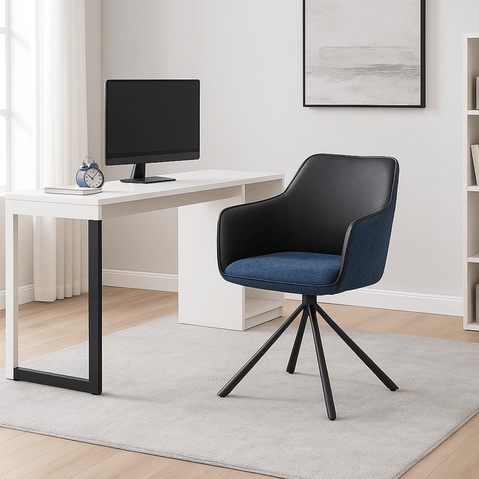 Porto Fabric Swivel Office Chair, Blue/Grey