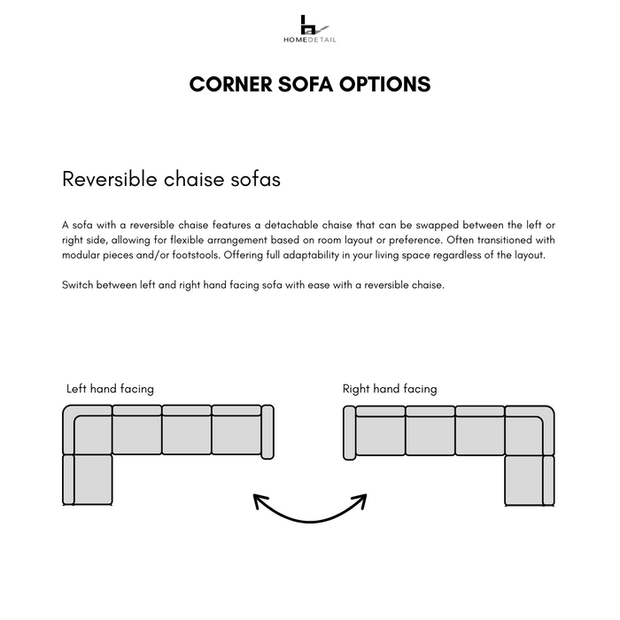 Emma 3 Seater Sofa With Reversible Chaise, Brown Air Leather