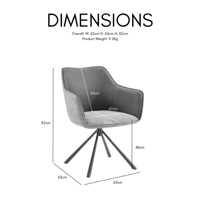 Porto Fabric Swivel Office Chair, Green/Grey