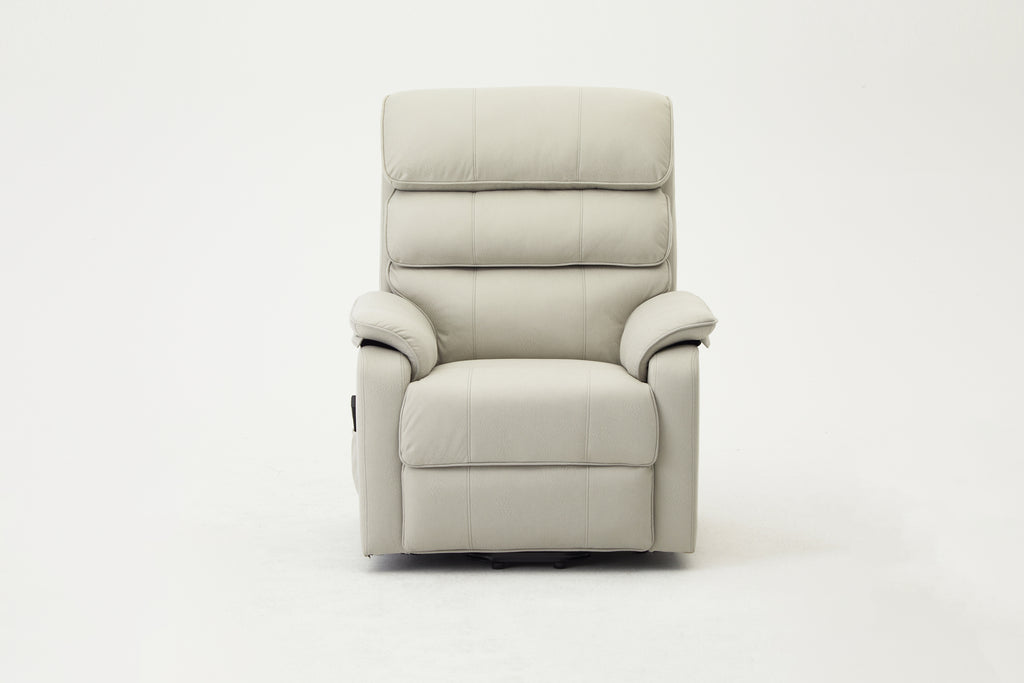 Blair Electric Recliner Lift And Tilt Riser Armchair Air Leather, Light Grey - product demo video