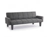 Levine 3 Seater Tufted Fabric Clic-Clac With Black Legs Sofa Bed, Dark Grey (Product Video)