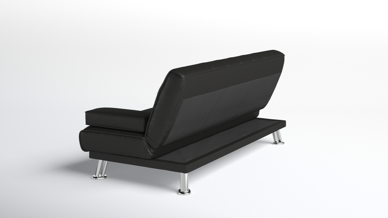 Faux leather convertible shop sofa