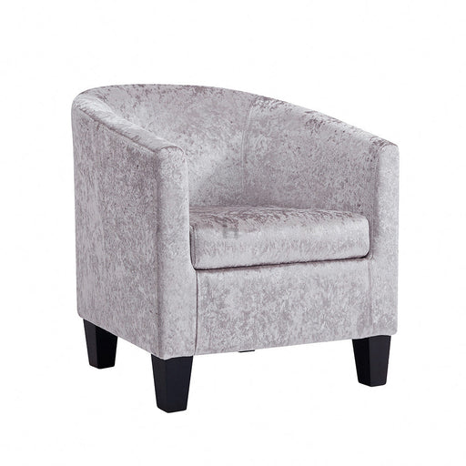 Accent Tub Chair, Silver Crushed Velvet