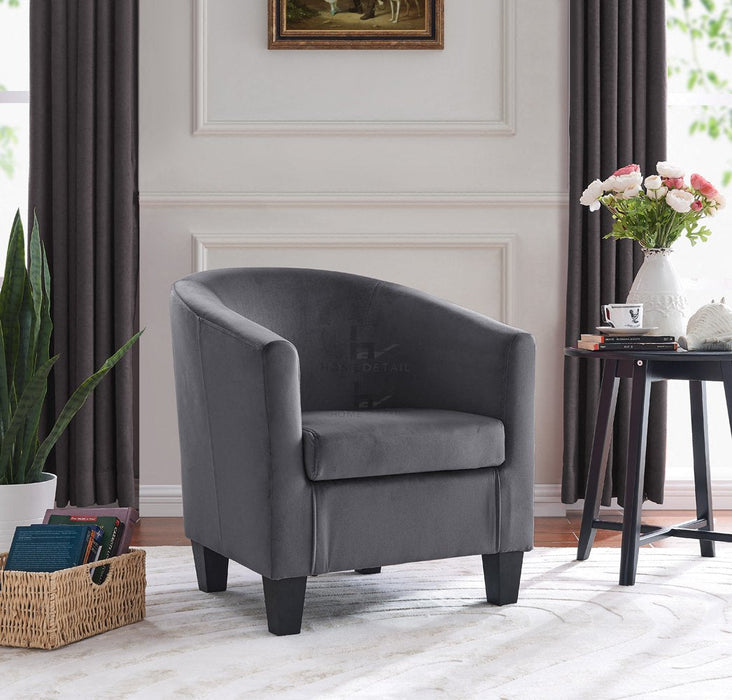 Accent Tub Chair, Dark Grey Velvet