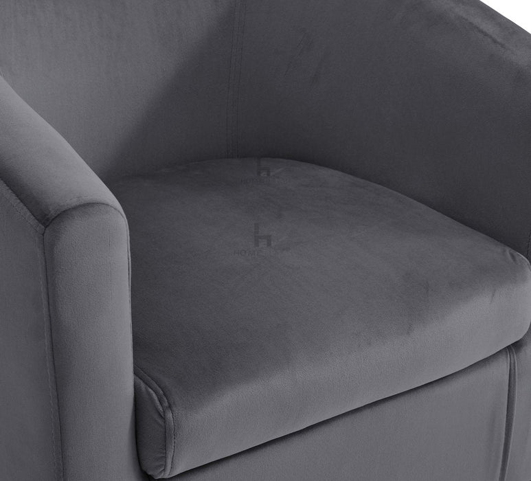 Accent Tub Chair, Dark Grey Velvet