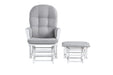 Nursing Glider Maternity Chair with Footrest Baby Rocking Nursery Seat Wood New, Grey & White