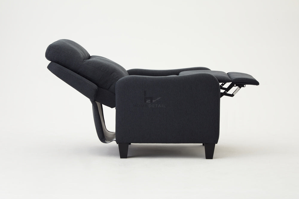 Lennox High Back Recliner Armchair Dark Grey Fabric Sofa