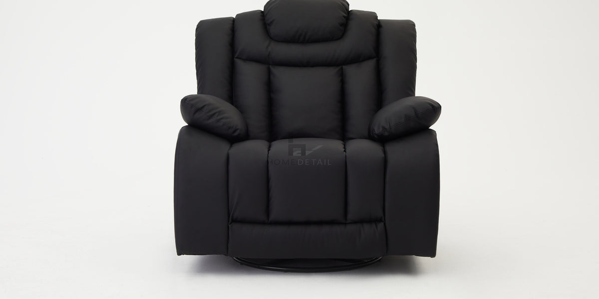 Joey Recliner Armchair Black Faux Leather Home Detail