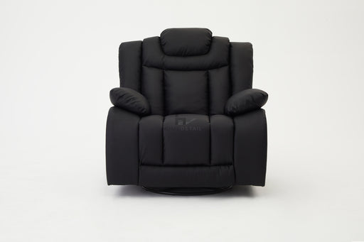 Joey Recliner Black Faux Leather High Back Padded Swivel Armchair