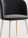 Andover Black Velvet Dining Chair Accent Chair With Wooden Legs
