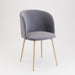 Andover Grey Velvet Dining Chair Accent Chair With Wooden Legs